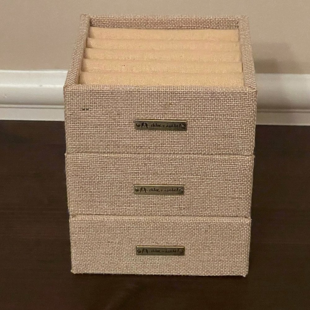 SOLD Set of 3 Chloe + Isabel Linen Ring + Stud Earring Display Boxes
